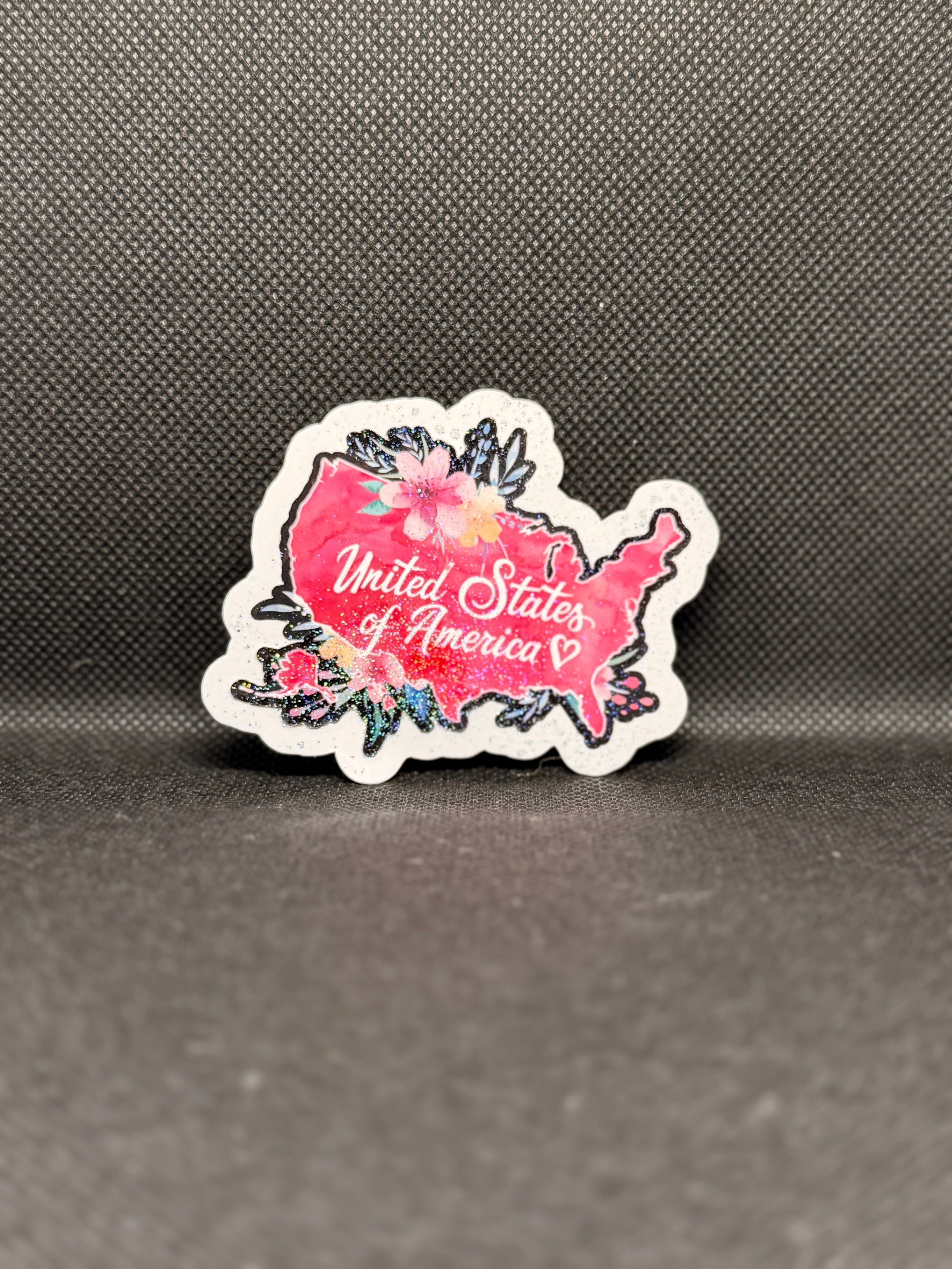 USA shimmer sticker