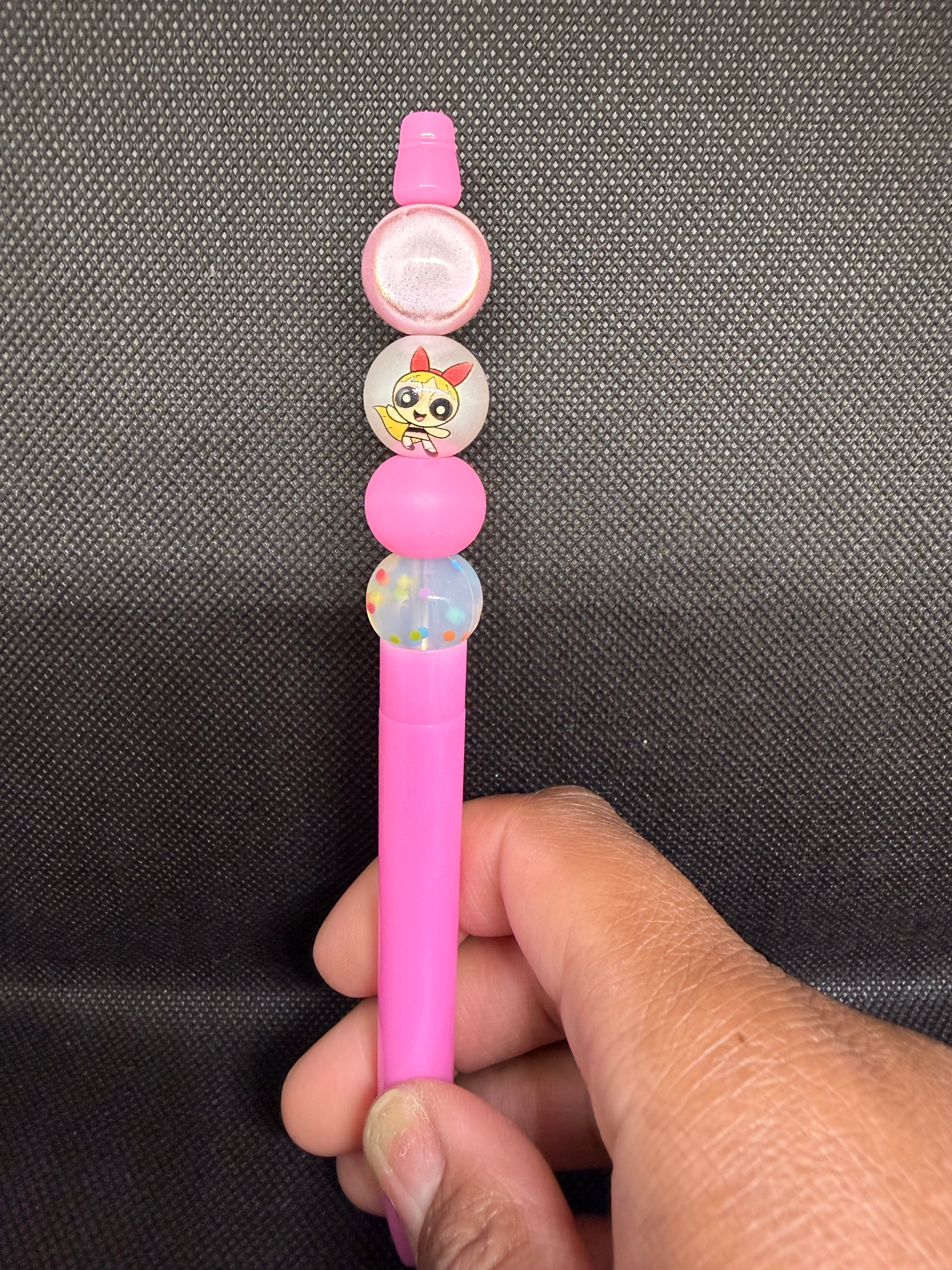 Pink beaded pen