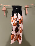 Halloween pumpkin knit top hanging towel