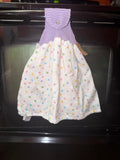 Knit top hanging towel