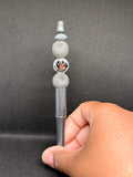 Silver smiley face pen