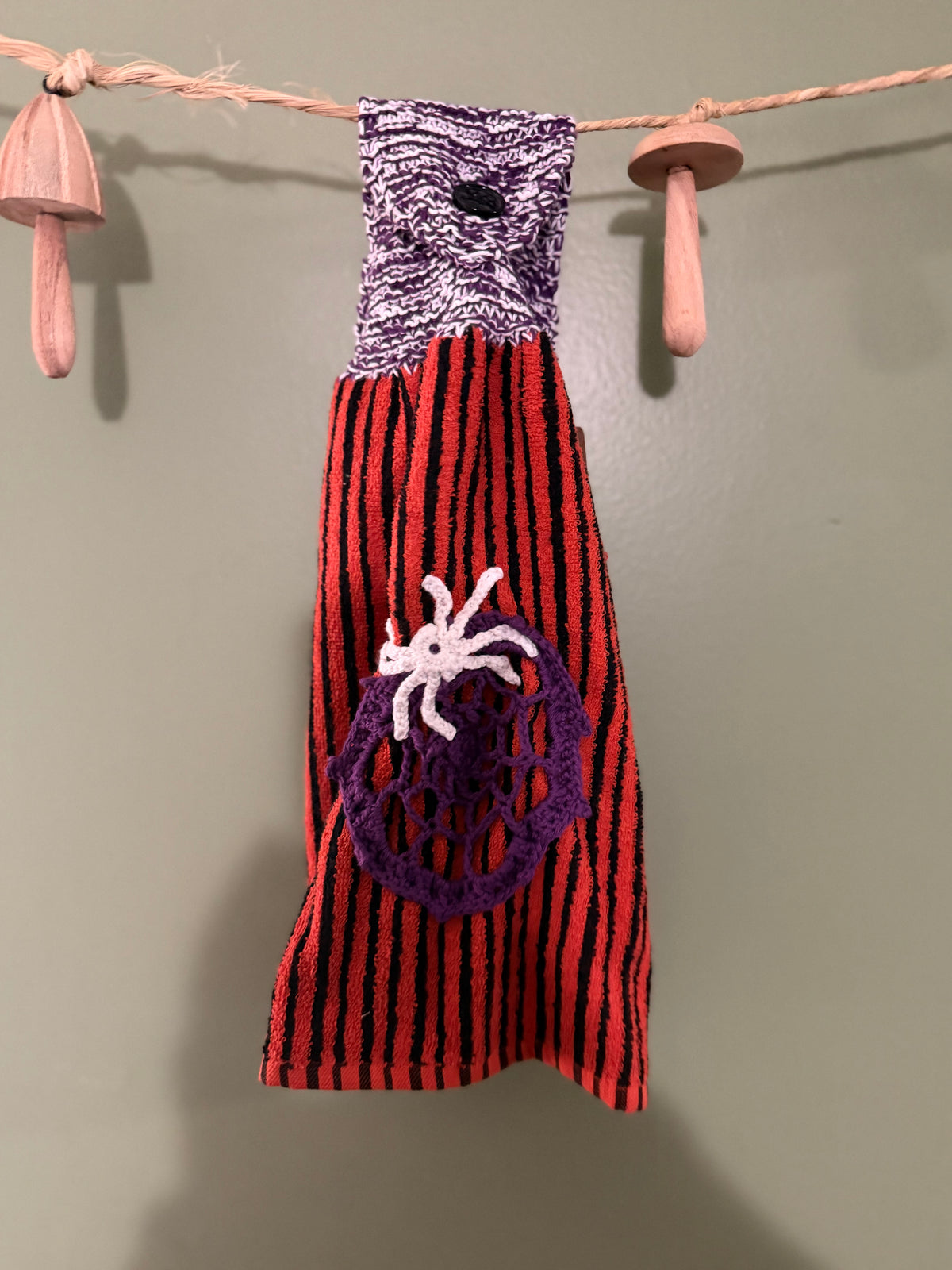 Spider Halloween hanging towel