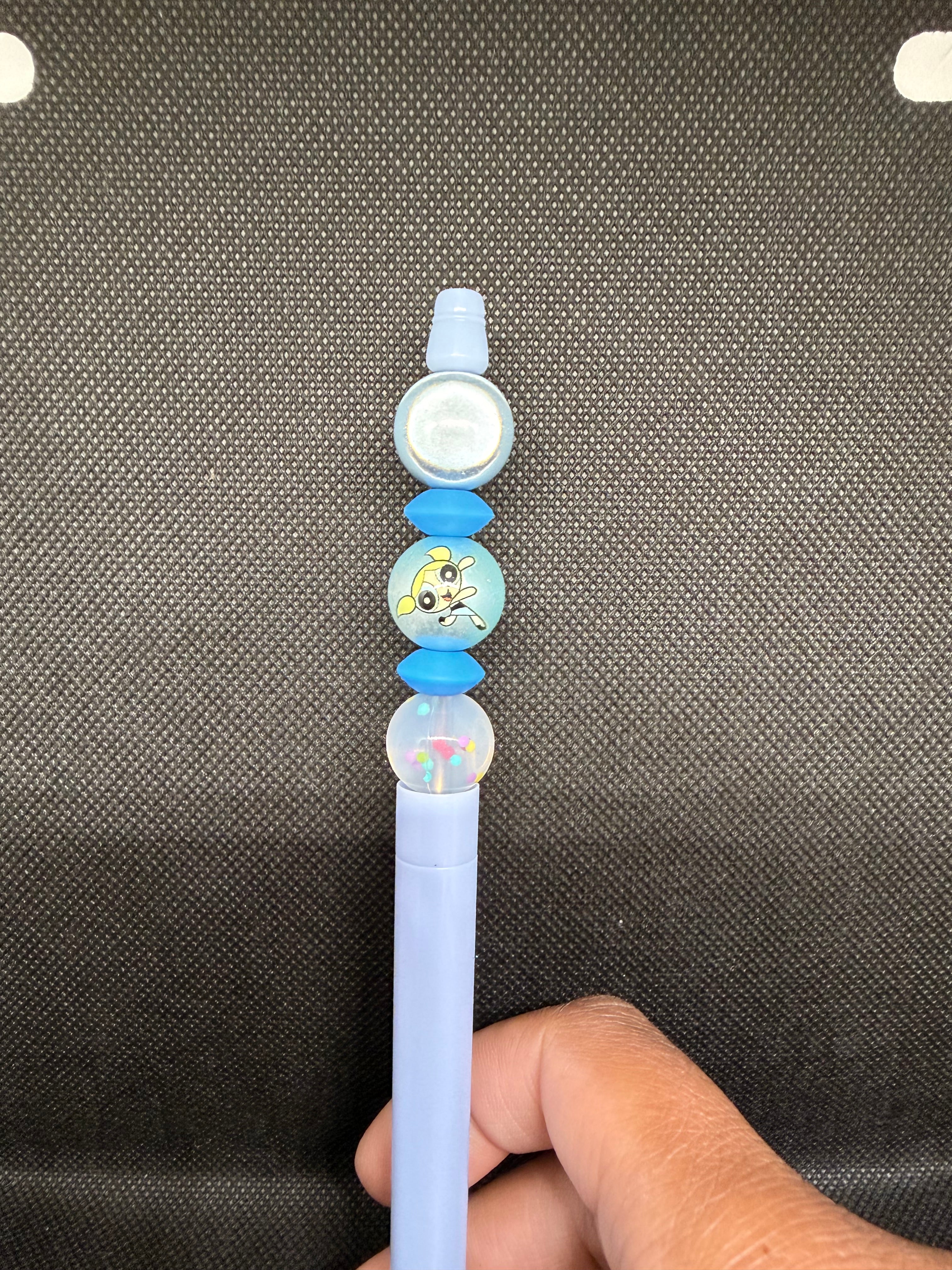 Blue beaded pen