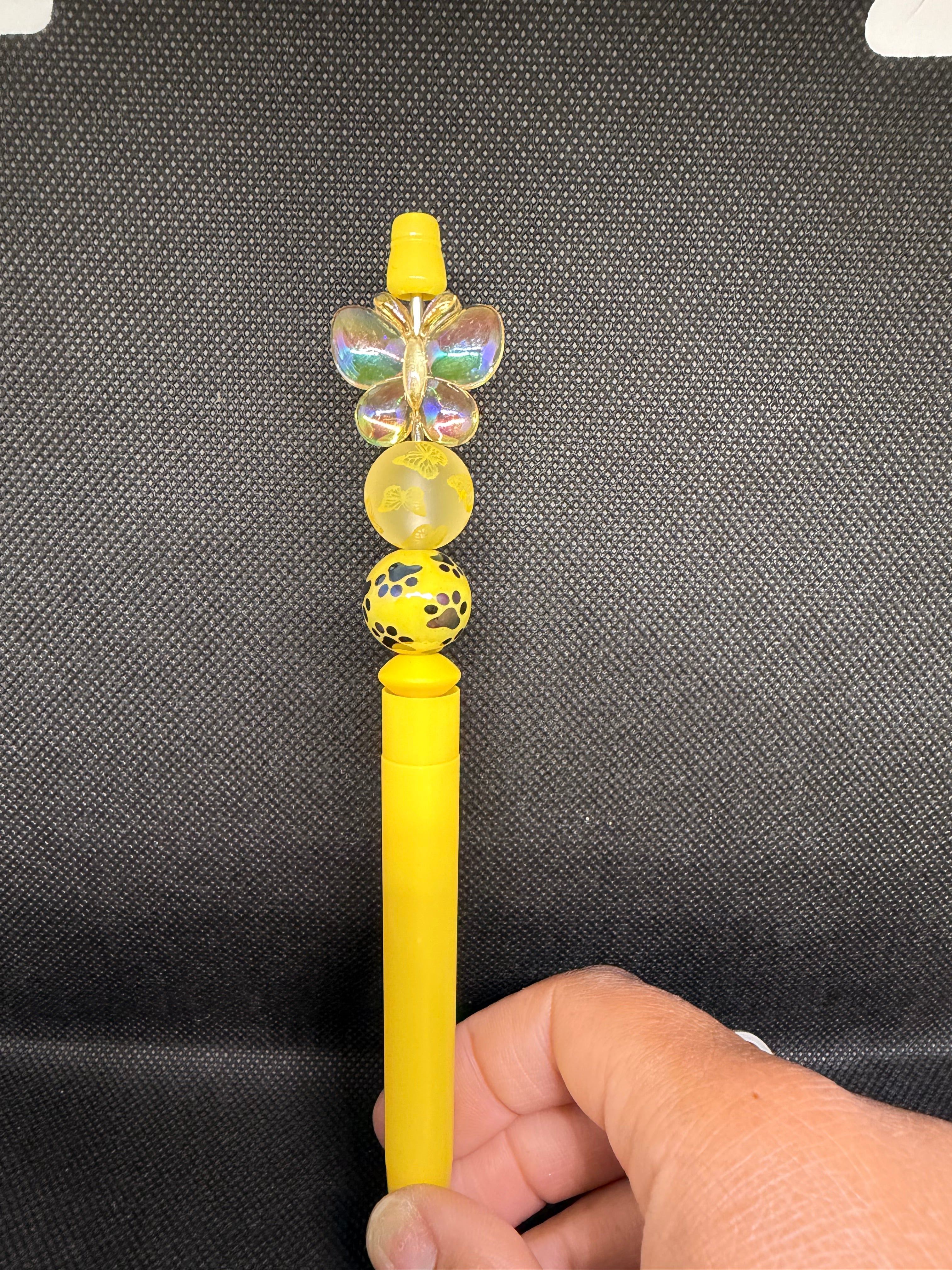 Yellow beaded pen
