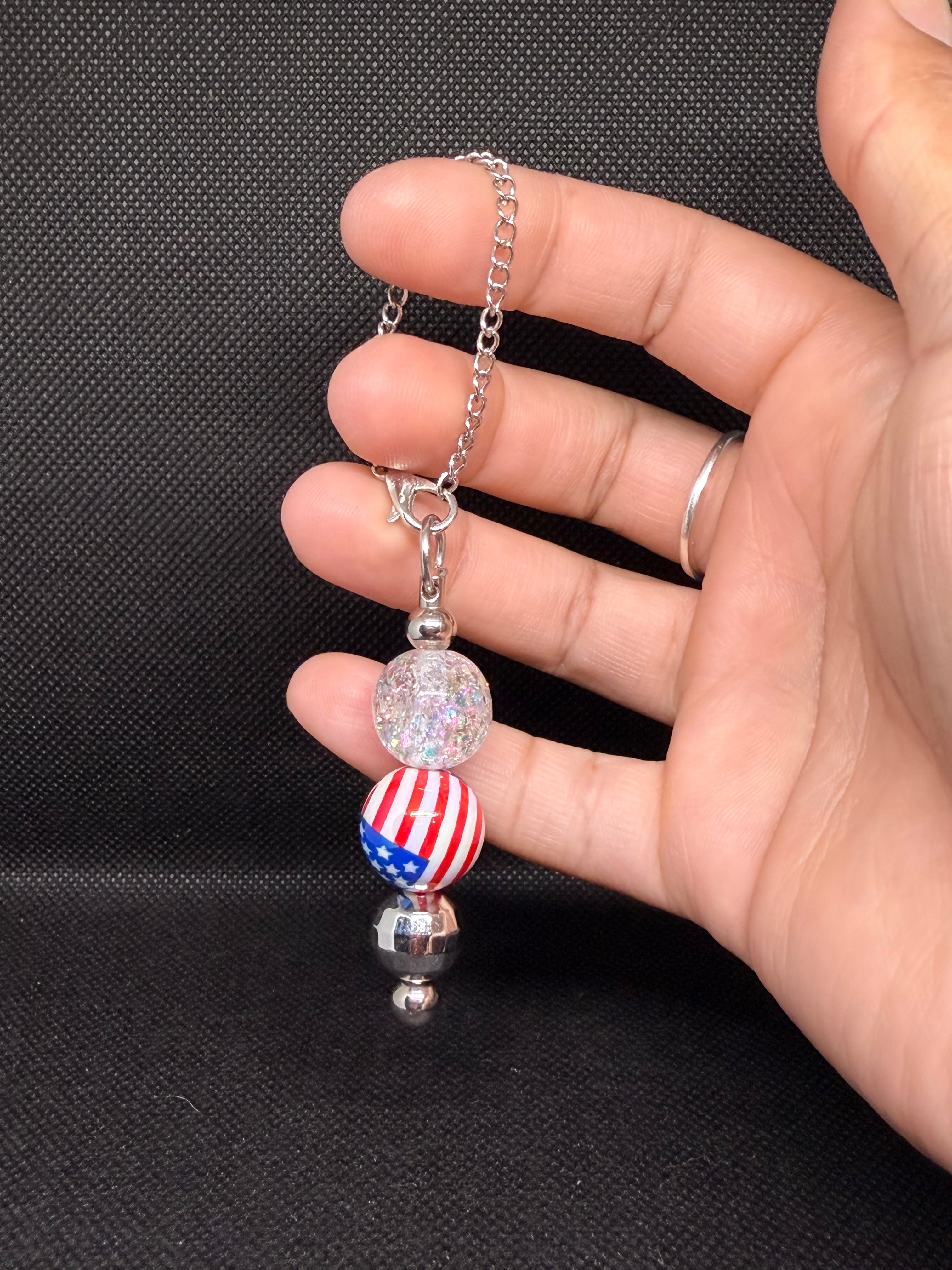 Patriotic cup charm