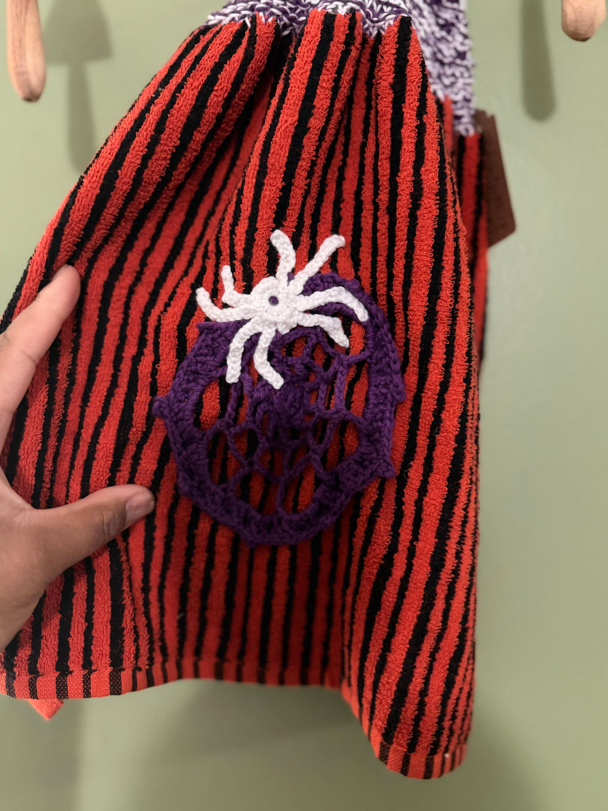 Spider Halloween hanging towel