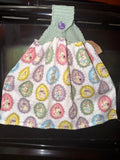 Knit top hanging towel