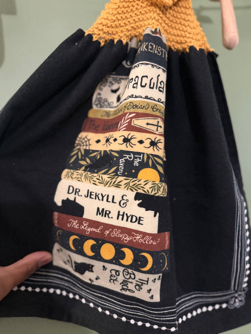 Book lovers spooky hanging towel