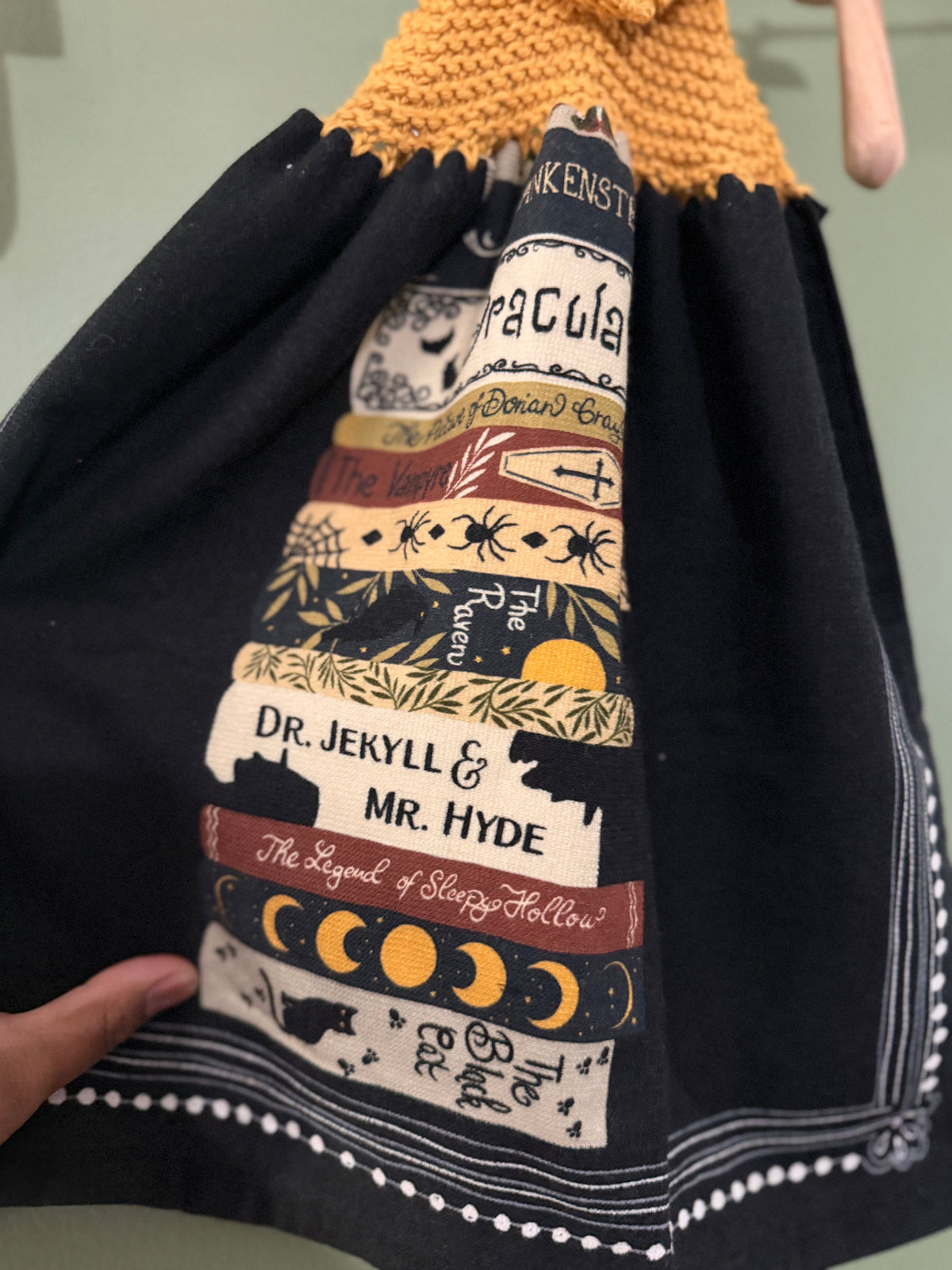 Book lovers spooky hanging towel